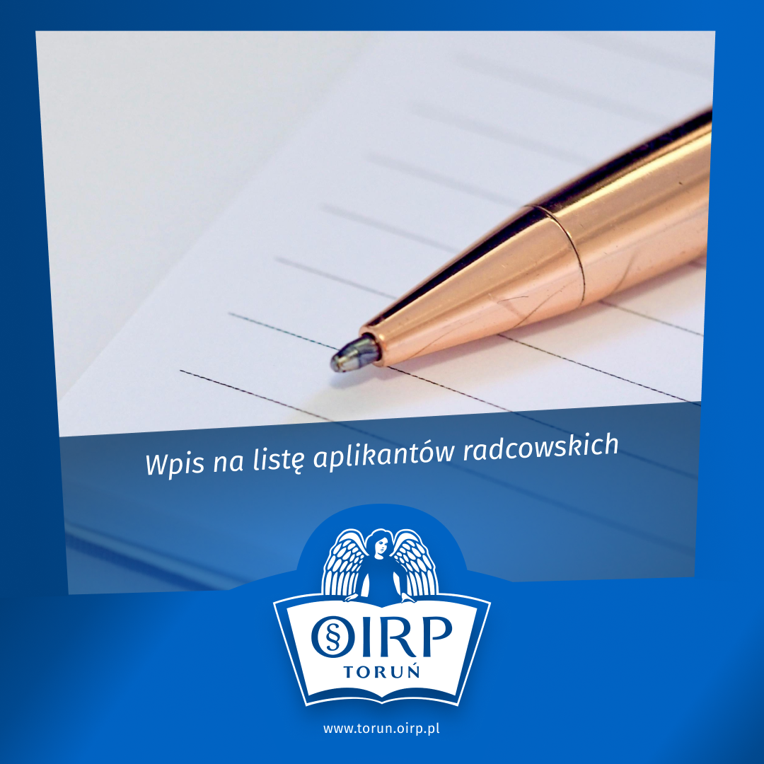 Wpis na listę aplikantów radcowskich