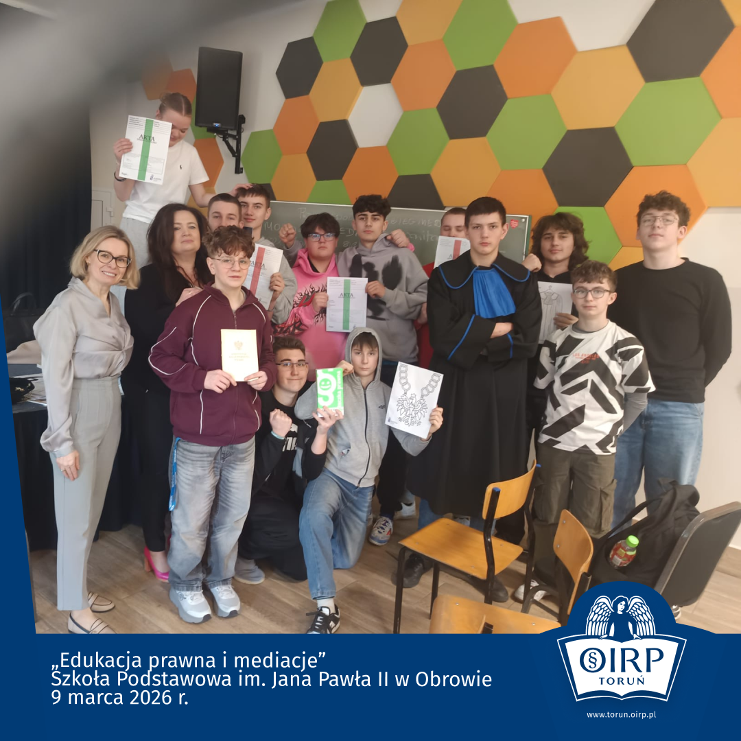 Fundacja OIRP w Toruniu inauguruje cykl edukacji prawnej w szkołach w ramach obchodów 10-lecia programu